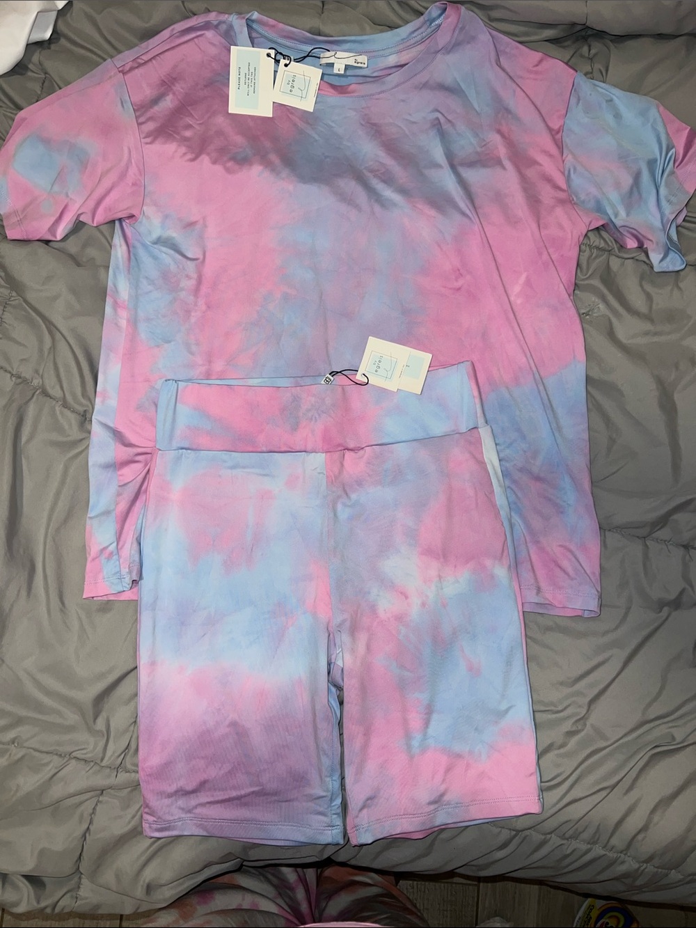 Tie-Dye Pink & Blue shorts Set